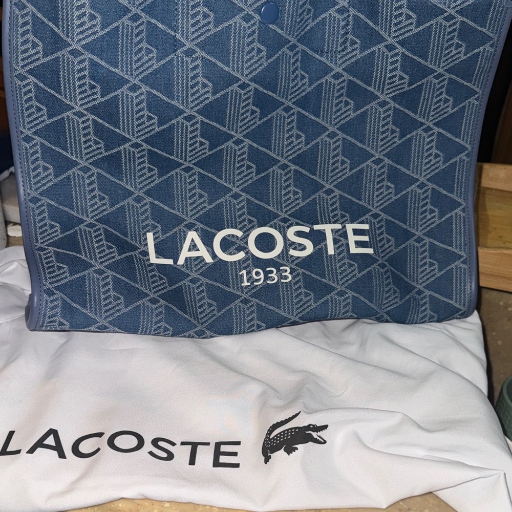 Lacoste Patterned Blue Tote